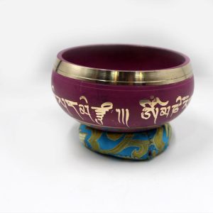 Maroon Color Tibetan Singing Bowl 16 Cm