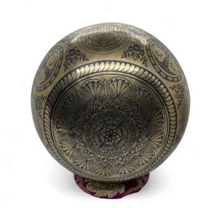 Full Thangka Painting Lord Ganesh Tibetan Singing Bowl – Handmade in Nepal