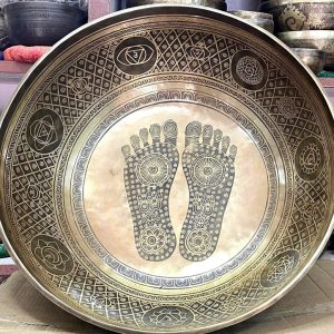 Buddha Foot Carved Handmade Tibetan Singing Bowl