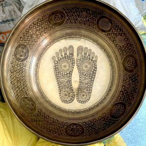 Buddha Foot Carved Handmade Tibetan Singing Bowl