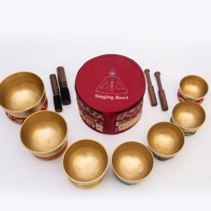 Handmade Tibetan Singing Bowl Set -Set of 7 Singing Bowls-Seven Chakra Sized Singing Bowl