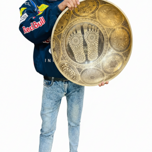 46 CM Buddha Foot Carved Tibetan Singing Bowl – Handmade Chakra Meditation Bowl | Wholesale Boho Spiritual Supply