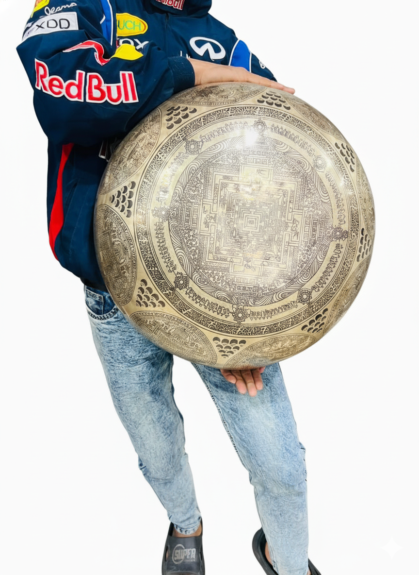 Handmade 55 CM Buddha Foot Tibetan Singing Bowl – Deep Sound Healing & Chakra Balancing | Bulk Wholesale Handmade 55 CM Buddha Foot Tibetan Singing Bowl – Deep Sound Healing & Chakra Balancing | Bulk Wholesale