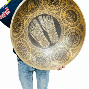 53 CM Authentic Buddha Foot Carved Singing Bowl – Tibetan Meditation & Yoga Sound Bowl | Hippie & Wholesale Market