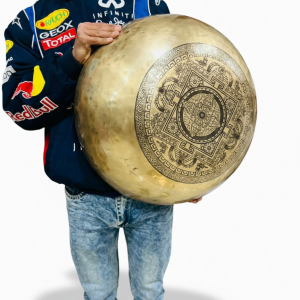 47 CM Handcrafted Flower Design Singing Bowl – Powerful Sound Therapy Instrument