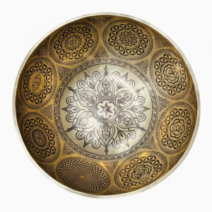 47 CM Handcrafted Flower Design Singing Bowl – Powerful Sound Therapy Instrument