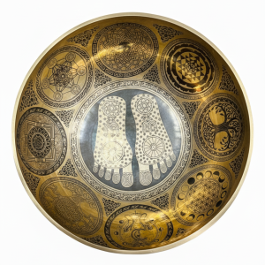 buddha foot print singing bowl