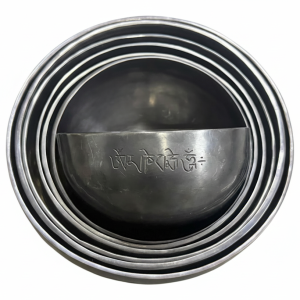 Professional 7 Chakra Black Tibetan Singing Bowl Set with Notes CDEFGAB