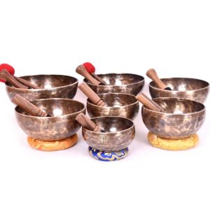 Full Moon Tibetan Singing Bowl Set of 7 – Chakra Note Tuned Sound Healing Meditation