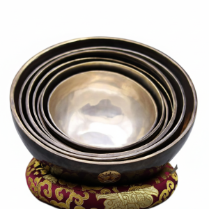 Silver Plated New Moon Singing Bowl Set of Seven
