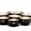 Silver Plated New Moon Singing Bowl Set of Seven