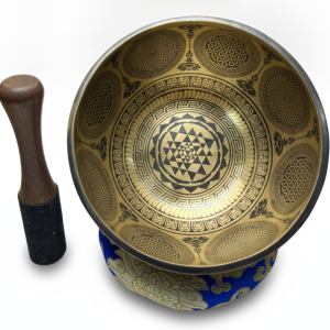 Sound Healing Special Laser Print Handmade Singing Bowl 15–16 cm – Handcrafted in Nepal