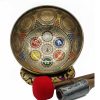 Hand Painted Thangka Art Tibetan Singing Bowl-Sacred Seven Chakra Carving Bowl