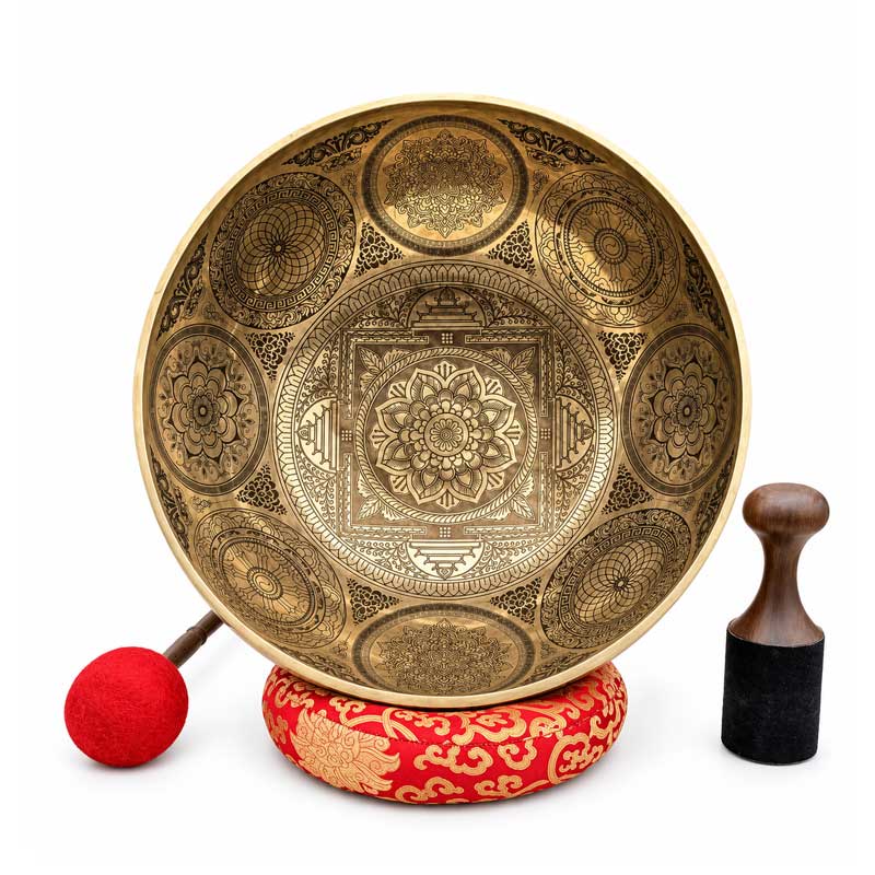 Himalayan Large Flower of Life Tibetan Singing Bowl Himalayan Large Flower of Life Tibetan Singing Bowl