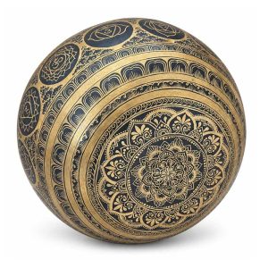 Himalayan Large Buddha Feet Carved Singing Bowl: Tibetan Chakra Healing 50 Cm